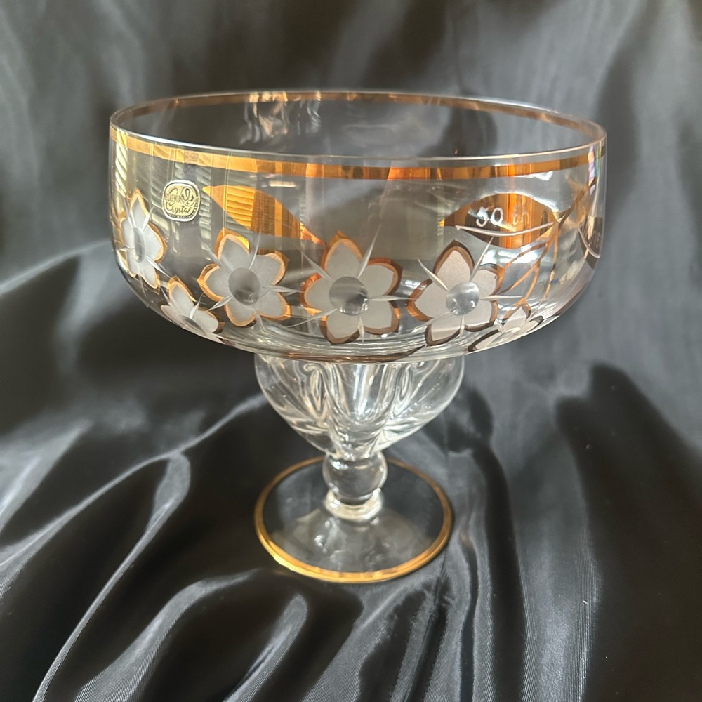 NWT Vintage 50th Anniversary Crystal Czechoslovakia